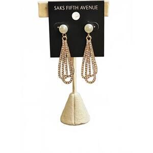 Elegant Saks Fifth Avenue Crystal Drop Earrings